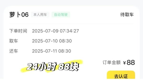 牛小散 包车一天88元？萝卜快跑不用驾照、不限里程……